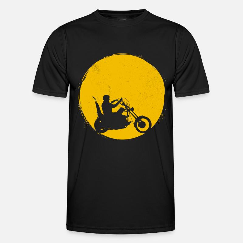 Motorcycle Silhouette Chopper Sun Gift Men's Functional T-Shirt