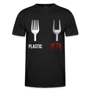 Fourchette Plastic Metal Musique - T-shirt sport Homme - noir - Devant - AI Model Male 178 dark (178cm)