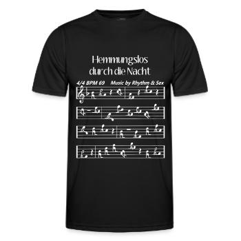 Hemmungslos Lustige Sprüche Musiknoten Sexstellung - Männer Funktions-T-Shirt - Schwarz - Vorne - AI Model Male 178 dark (178cm)