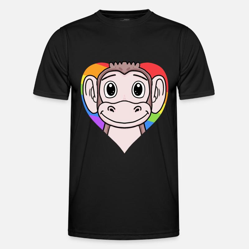 LGBT Tier Affe Regenbogen Männer Funktions-T-Shirt