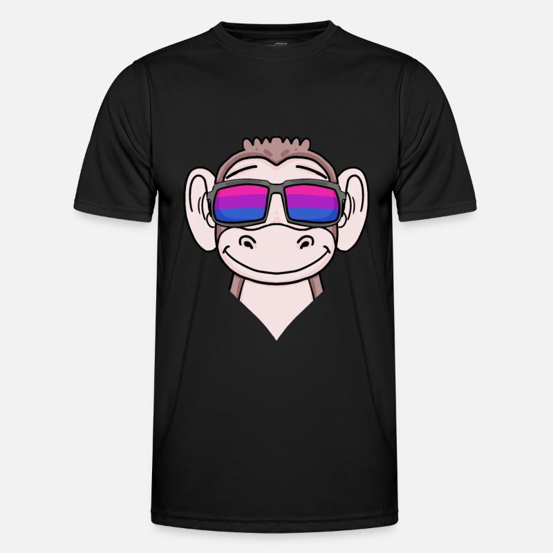 Bisexuell Affe Geschenk - Männer Funktions-T-Shirt - Schwarz
