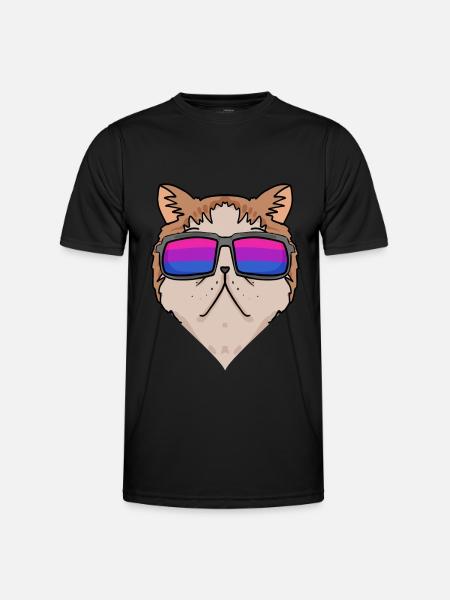 Bisexuell Exotische Kurzhaarkatze Katze Geschenk - Männer Funktions-T-Shirt - Schwarz