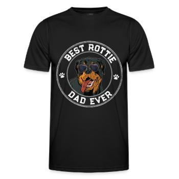Best Rottie Dad Ever Rottweiler Father - Männer Funktions-T-Shirt - Schwarz - Vorne - AI Model Male 178 dark (178cm)
