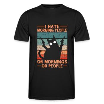 I don't like morning people or mornings or people - Männer Funktions-T-Shirt - Schwarz - Vorne - AI Model Male 178 dark (178cm)