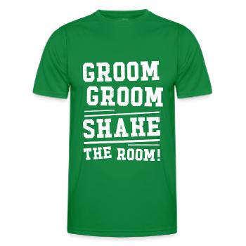 Toiletter, toiletter, secouer la pièce - T-shirt sport Homme - vert - Devant - AI Model Male 178 dark (178cm)