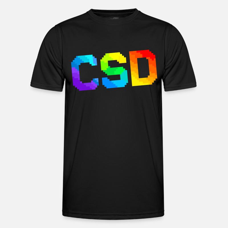 CSD - Pixel Pride Flag Männer Funktions-T-Shirt