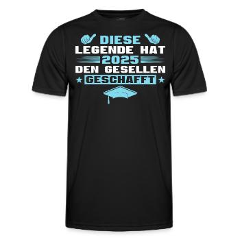 Geselle Abschluss Bestandene Ausbildung 2025 - Männer Funktions-T-Shirt - Schwarz - Vorne - AI Model Male 178 dark (178cm)