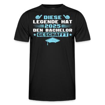 Studium bestanden Bachelorprüfung Abschluss 2025 - Männer Funktions-T-Shirt - Schwarz - Vorne - AI Model Male 178 dark (178cm)