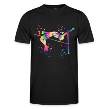 Hochspringer Wasserfarben Hochsprung - Männer Funktions-T-Shirt - Schwarz - Vorne - AI Model Male 178 dark (178cm)