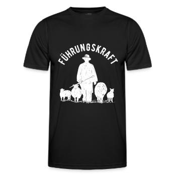 Schafe Schäfer Schafhirte Führungskraft Tierwirt - Männer Funktions-T-Shirt - Schwarz - Vorne - AI Model Male 178 dark (178cm)