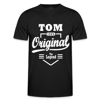 TOM ORIGINAL tshirt personnalisé prénom tom - T-shirt sport Homme - noir - Devant - AI Model Male 178 dark (178cm)
