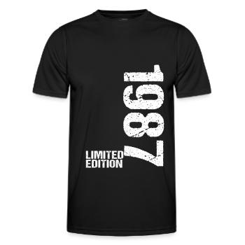 35e anniversaire 1987 - Idée cadeau disant cadeau - T-shirt sport Homme - noir - Devant - AI Model Male 178 dark (178cm)