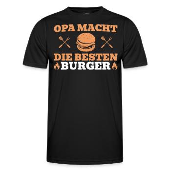 Opa macht die besten Burger - Männer Funktions-T-Shirt - Schwarz - Vorne - AI Model Male 178 dark (178cm)