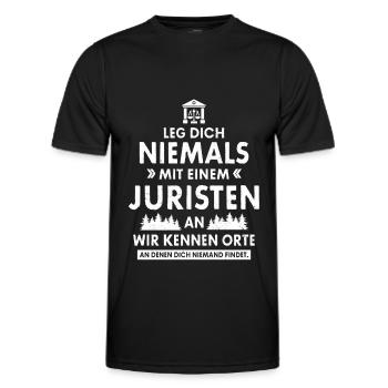 LEG DICH NIE MIT EINEM JURISTEN AN JURIST GESCHENK - Männer Funktions-T-Shirt - Schwarz - Vorne - AI Model Male 178 dark (178cm)