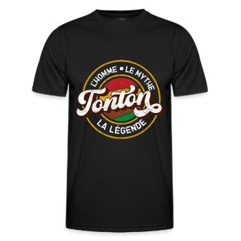 Tonton l’homme Le Mythe La Légende Meilleur Oncle - T-shirt sport Homme - noir - Devant - AI Model Male 178 dark (178cm)