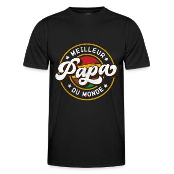 Meilleur Papa du Monde Vintage Style - T-shirt sport Homme - noir - Devant - AI Model Male 178 dark (178cm)