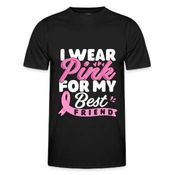 Ich trage Pink für meine beste Freundin Brustkrebs - Männer Funktions-T-Shirt - Schwarz - Vorne - AI Model Male 178 dark (178cm)