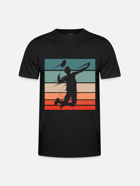 Badminton Player Jump Smash - Men's Functional T-Shirt - black