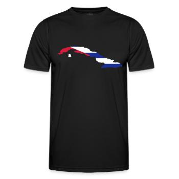 Cuba Shape Flag - Männer Funktions-T-Shirt - Schwarz - Vorne - AI Model Male 178 dark (178cm)