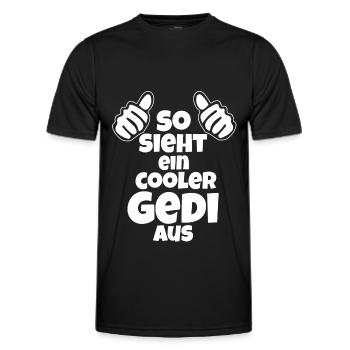 So sieht ein cooler Gedi aus Patenonkel Österreich - Männer Funktions-T-Shirt - Schwarz - Vorne - AI Model Male 178 dark (178cm)