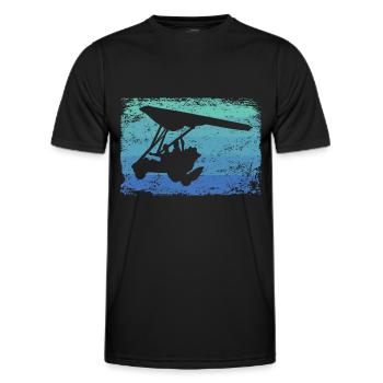 Paratrike Motor Hang Glider Deltatrike - Men's Functional T-Shirt - black - Front - AI Model Male 178 dark (178cm)