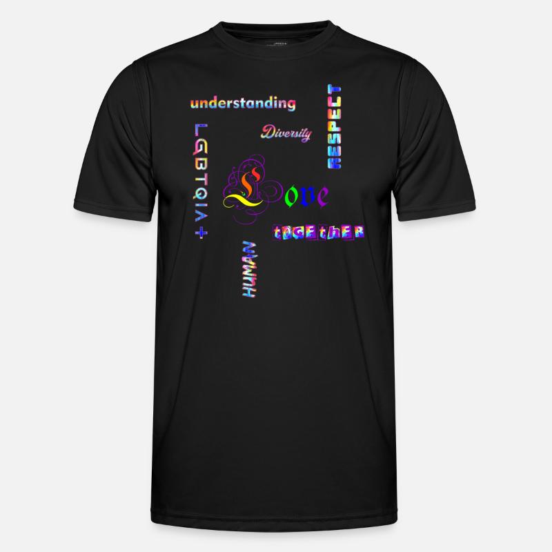 LGBTQIA - Statement Regenbogenfarben Männer Funktions-T-Shirt