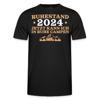 Ruhestand 2024 Camping Wohnmobil Rentner - Männer Funktions-T-Shirt - Schwarz - Vorne - AI Model Male 178 dark (178cm)