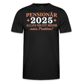 Pensionär 2025 Beamter in Rente - Männer Funktions-T-Shirt - Schwarz - Vorne - AI Model Male 178 dark (178cm)