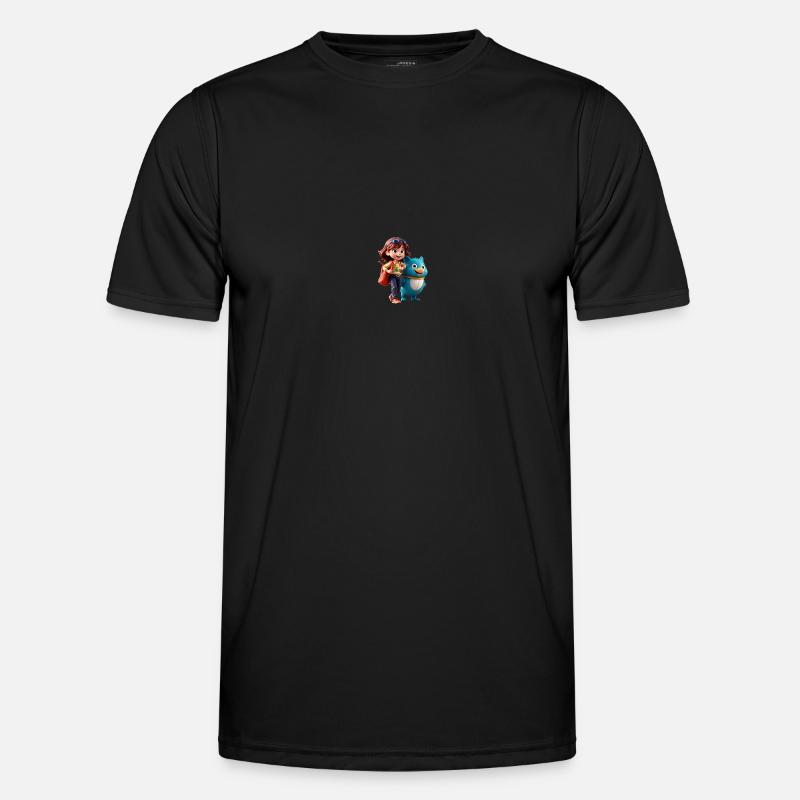 Mädchen mit freundlichem Begleiter - Männer Funktions-T-Shirt - Schwarz