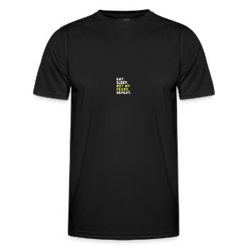 Domestic pear cultivation orchard - Men's Functional T-Shirt - black - Front - AI Model Male 178 dark (178cm)