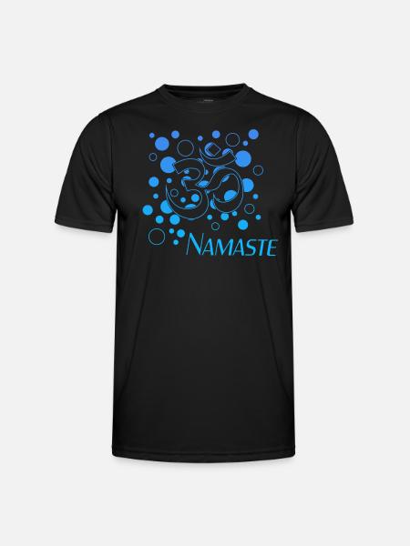 Namaste Yoga - Männer Funktions-T-Shirt - Schwarz
