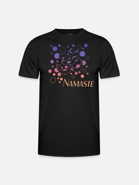 Namaste - Männer Funktions-T-Shirt - Schwarz