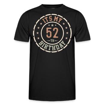 Es ist mein 52. Geburtstag 52 Jahre altes Geschenk - Männer Funktions-T-Shirt - Schwarz - Vorne - AI Model Male 178 dark (178cm)