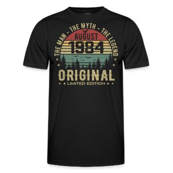 Legende seit August 1984 Geburtstagsgeschenk 1984 - Männer Funktions-T-Shirt - Schwarz - Vorne - AI Model Male 178 dark (178cm)