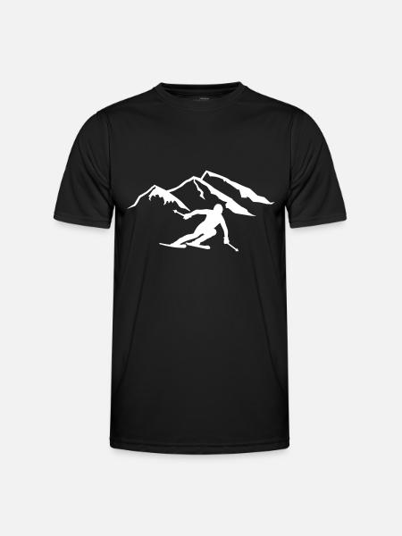 Ski - Männer Funktions-T-Shirt - Schwarz