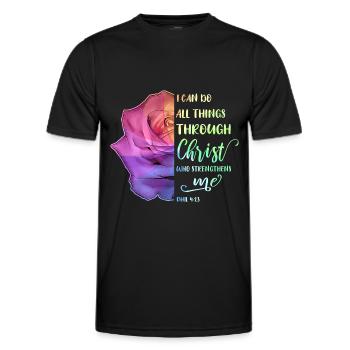 I Can Do All Things Through Christ LGBT Jesus - Männer Funktions-T-Shirt - Schwarz - Vorne - AI Model Male 178 dark (178cm)