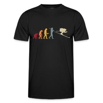 Evolution Ski descente Slalom Piste Party Cadeau - T-shirt sport Homme - noir - Devant - AI Model Male 178 dark (178cm)
