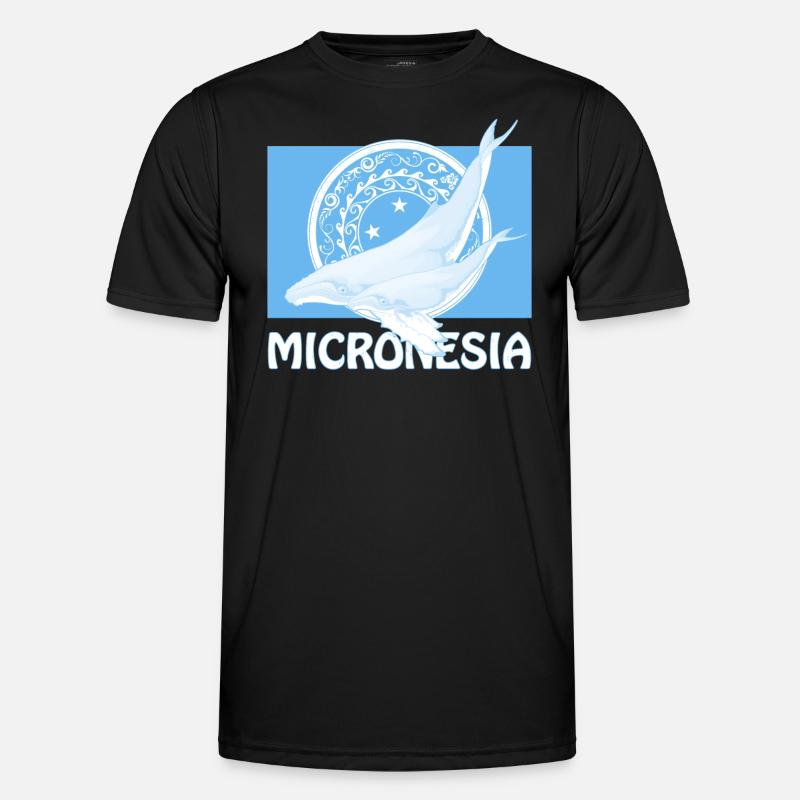 Drapeau de la Micronésie et baleines à bosse T-shirt sport Homme