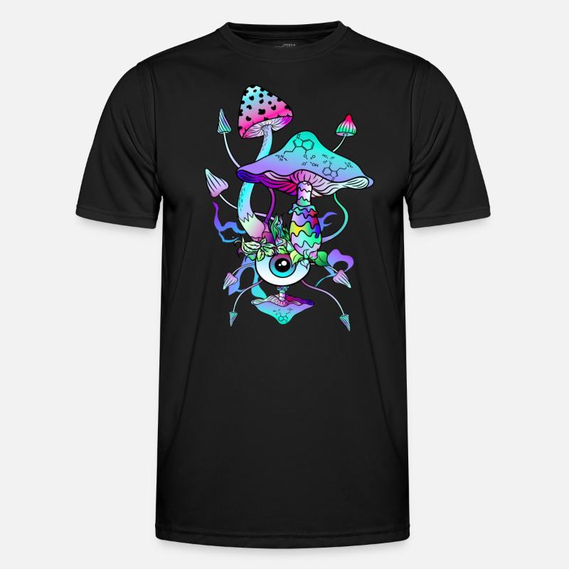 Psytrance Psychedelische Pilze Männer Funktions-T-Shirt