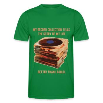 Meine Plattensammlung erzählt die Geschichte meines Lebens - Männer Funktions-T-Shirt - Kelly Green - Vorne - AI Model Male 178 dark (178cm)