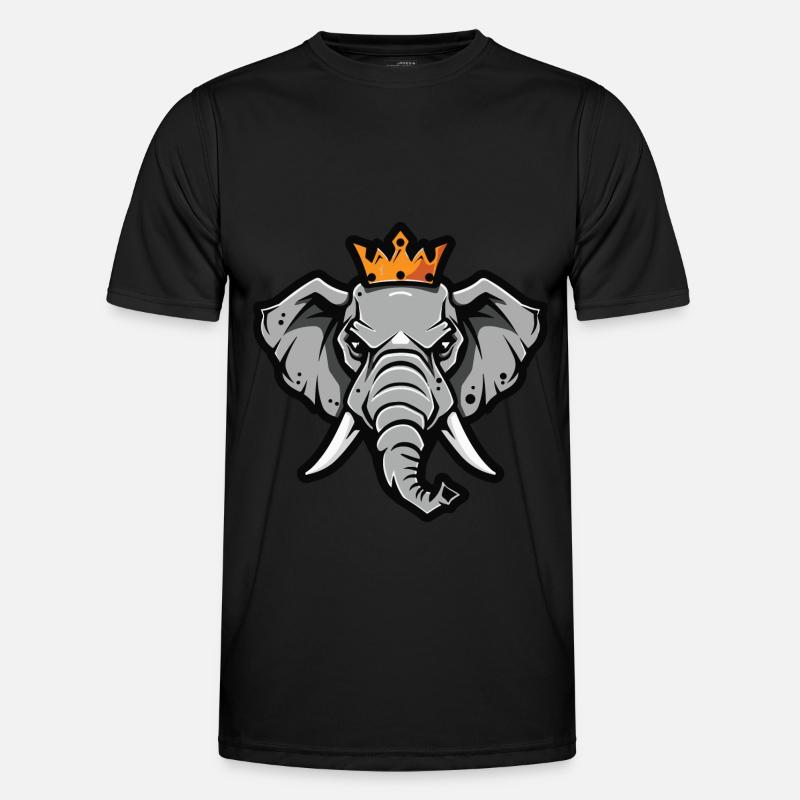 Elefant Krone - Männer Funktions-T-Shirt - Schwarz