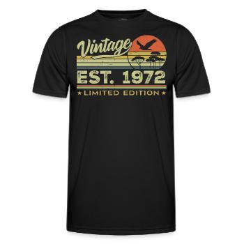 Jahrgang 1972 Genial seit 1972 Geschenk 1972 Retro - Männer Funktions-T-Shirt - Schwarz - Vorne - AI Model Male 178 dark (178cm)