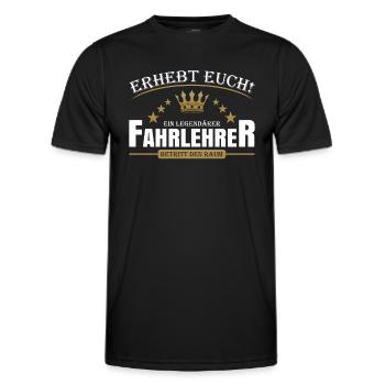 Fahrlehrer - Männer Funktions-T-Shirt - Schwarz - Vorne - AI Model Male 178 dark (178cm)