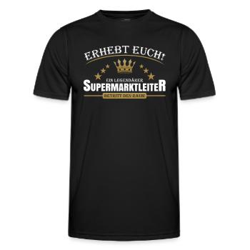 Supermarktleiter - Männer Funktions-T-Shirt - Schwarz - Vorne - AI Model Male 178 dark (178cm)