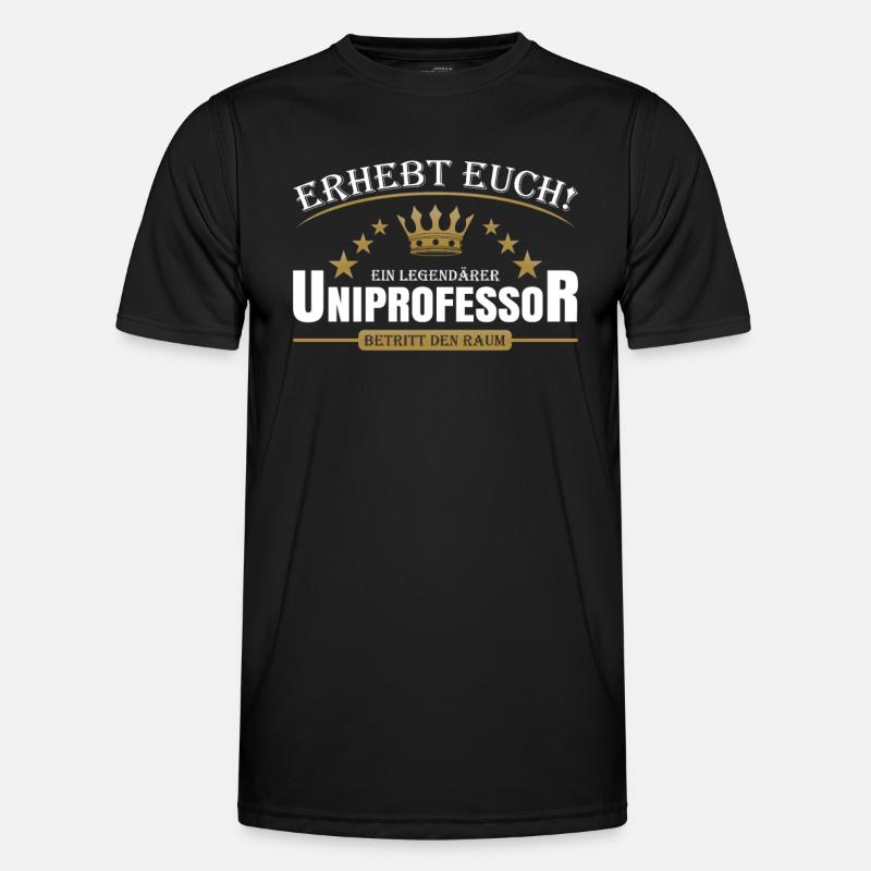 Uniprofessor - Männer Funktions-T-Shirt - Schwarz