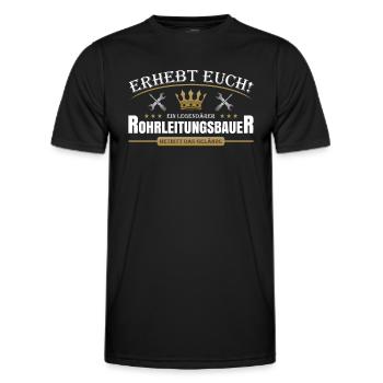 Rohrleitungsbauer - Männer Funktions-T-Shirt - Schwarz - Vorne - AI Model Male 178 dark (178cm)