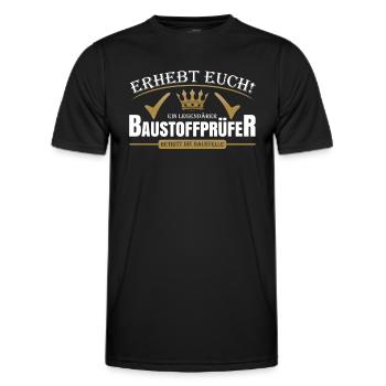 Baustoffprüfer - Männer Funktions-T-Shirt - Schwarz - Vorne - AI Model Male 178 dark (178cm)