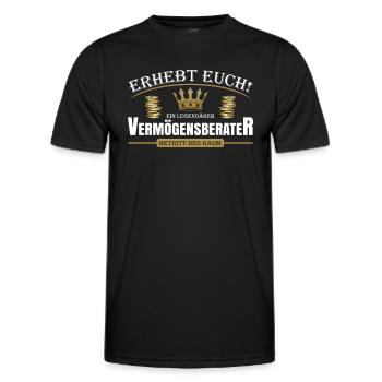 Vermögensberater - Männer Funktions-T-Shirt - Schwarz - Vorne - AI Model Male 178 dark (178cm)