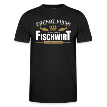 Fischwirt - Männer Funktions-T-Shirt - Schwarz - Vorne - AI Model Male 178 dark (178cm)