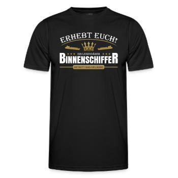 Binnenschiffer - Männer Funktions-T-Shirt - Schwarz - Vorne - AI Model Male 178 dark (178cm)